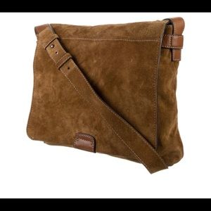 Frye Chris suede leather messenger bag